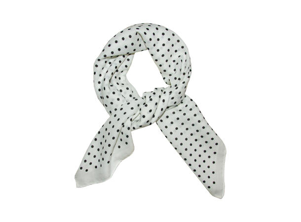 Skjerf m/prikker 65x65 offwhite 