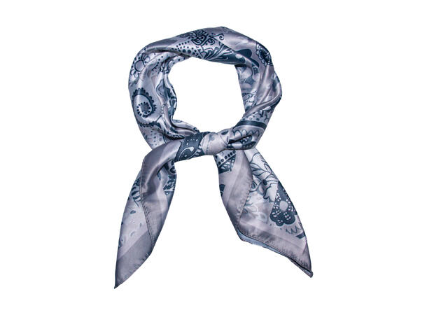 Skjerf m/små ruter 70x70 grå* 