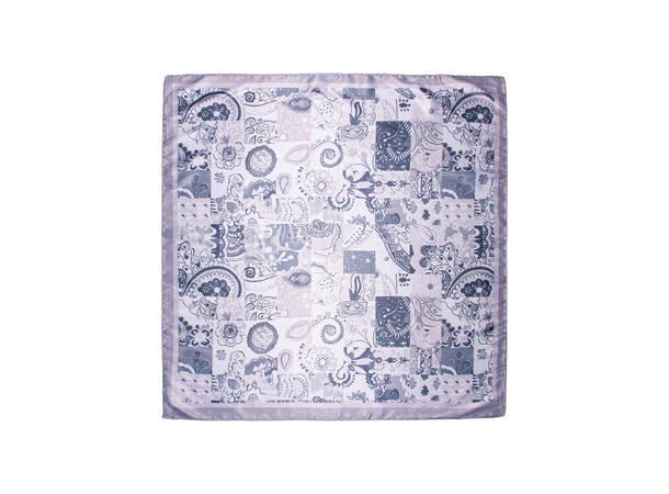 Skjerf m/små ruter 70x70 grå* 