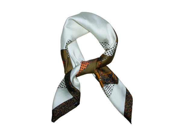 Skjerf m/vesker og dyreprint 70x70 grønn 