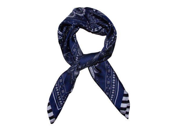 Skjerf mønstert 70x70 blå 