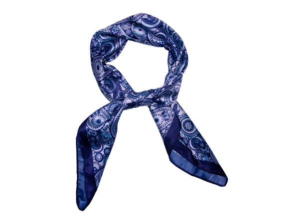 Skjerf paisley 70x70 blå 