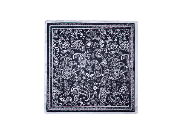 Skjerf paisley 70x70 sort* 
