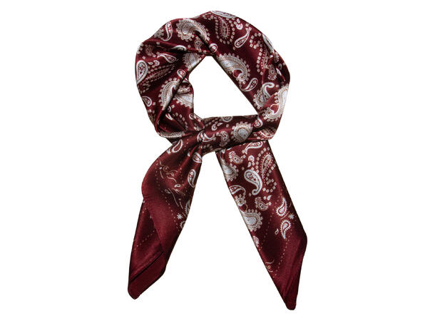 Skjerf paisley SILKE 70x70 vinrød 