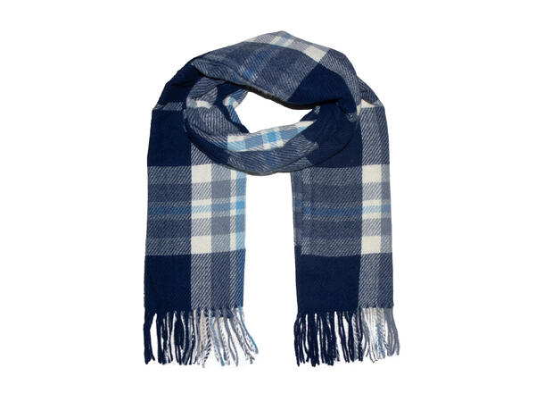 Skjerf rutet 65x180 blå Høst26 