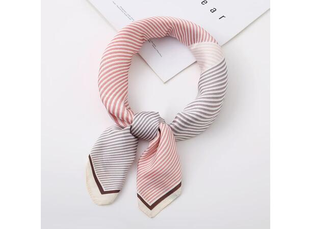 Skjerf striper 70x70 rosa 