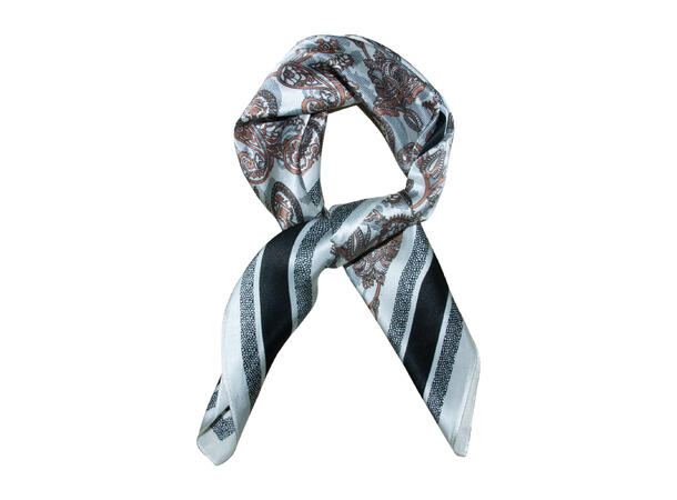 Skjerfpaisley SILKE 70x70 sort 