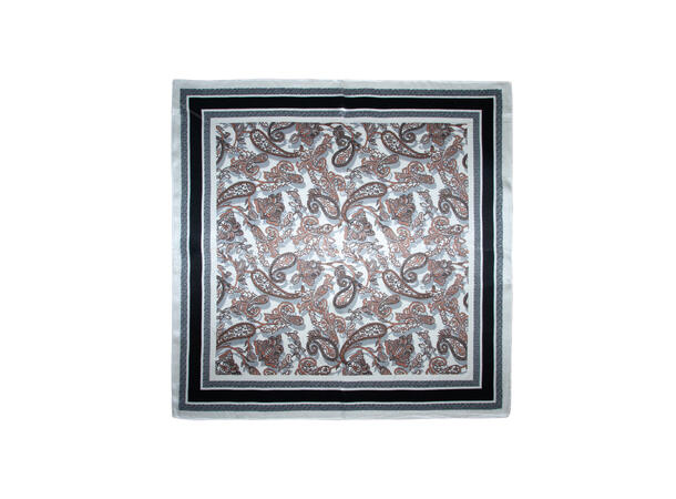 Skjerfpaisley SILKE 70x70 sort 