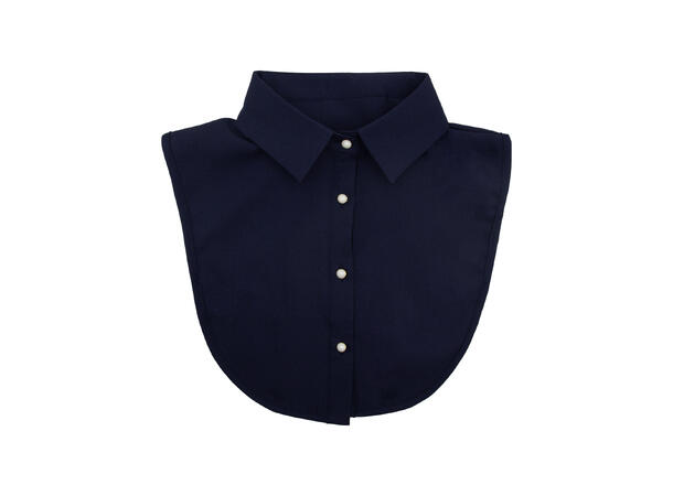 Skjortekrage m/perle knapper navy 