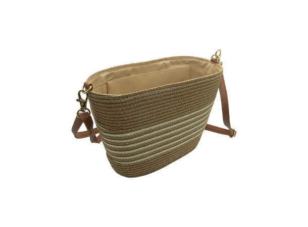 Veske "Summer" liten m/striper beige SS26 