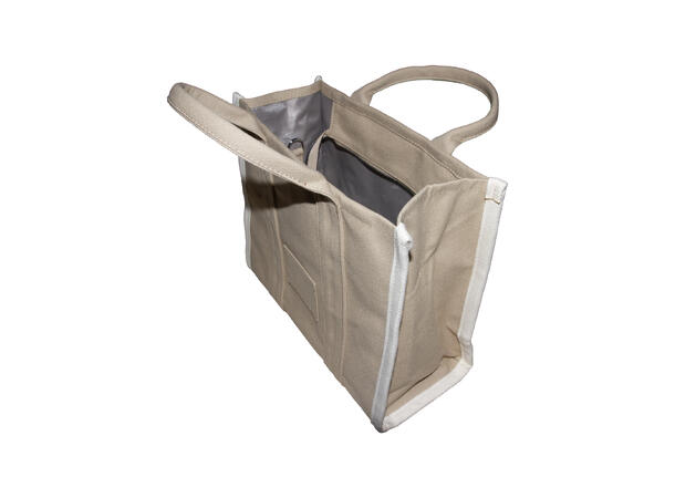 Veske "The Bag" Canvas beige kontrast kant 