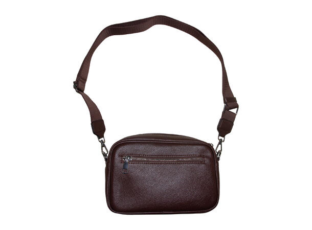 Veske oval m/strap og sølv tilbehør coffee 