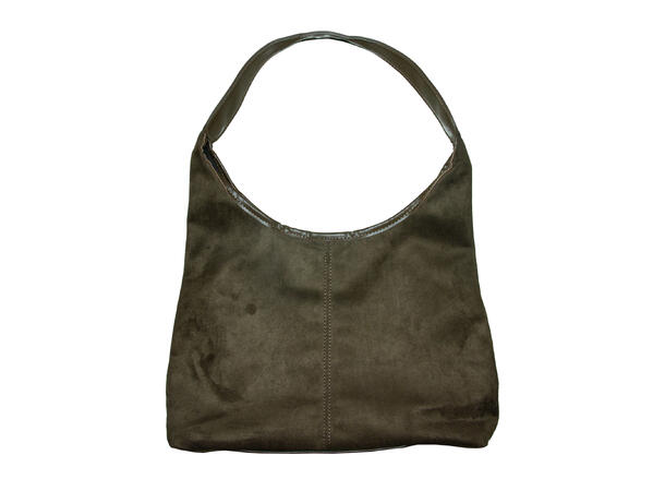 Veske stor velvet look grønn 