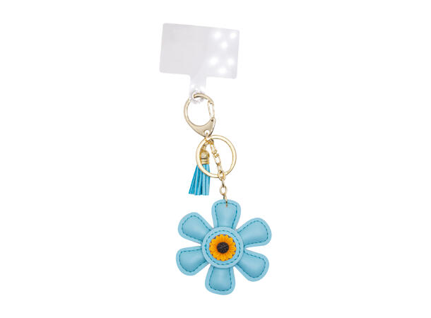 Veskepynt & Nøkkelring Marguerite turquoise 