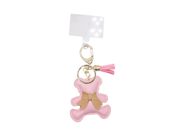 Veskepynt & Nøkkelring bamse rosa 