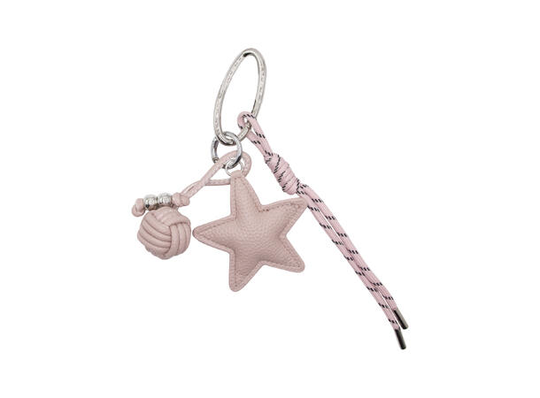 Veskepynt & Nøkkelring stjerne sølv trimmings rosa 