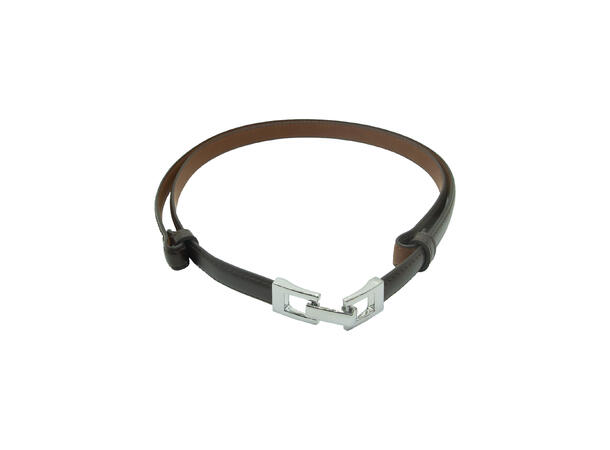 Belte 1,5cm m/justerbar sølv spenne Brun/sølv Strl 85 