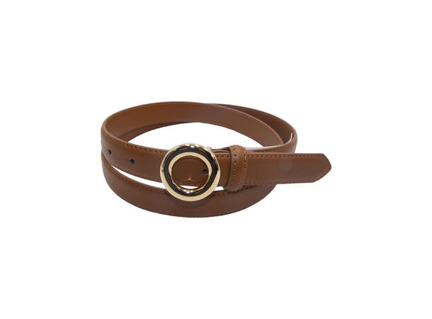 Belte 2,5cm m/rund spenne Cognac Strl 105 