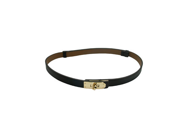 Belte 2cm m/justerbar gullspenne sort strl 95 