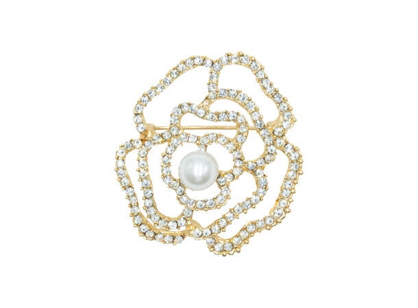 Brosje Rose gull Strl.: 5,5cm 