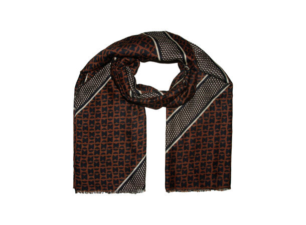 Dame skjerf mønstret 90x180 brun 