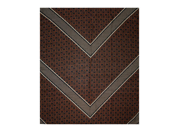 Dame skjerf mønstret 90x180 brun 