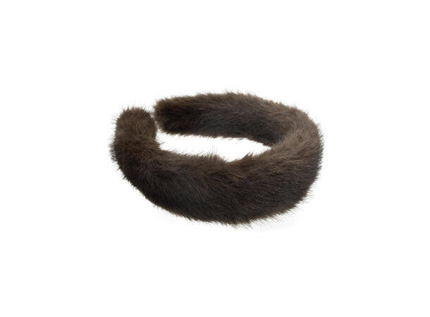 Hårbøyle "fake fur" brun 