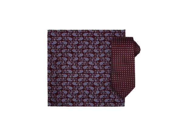 Santi 8cm silkeslips+lommetørkle sett hengende vinrød 