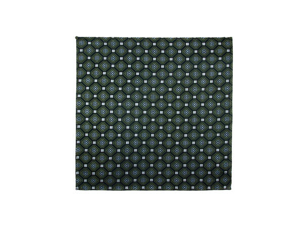 Santi silkeslips+lommetørkle mønstert* sett hengende grønn 