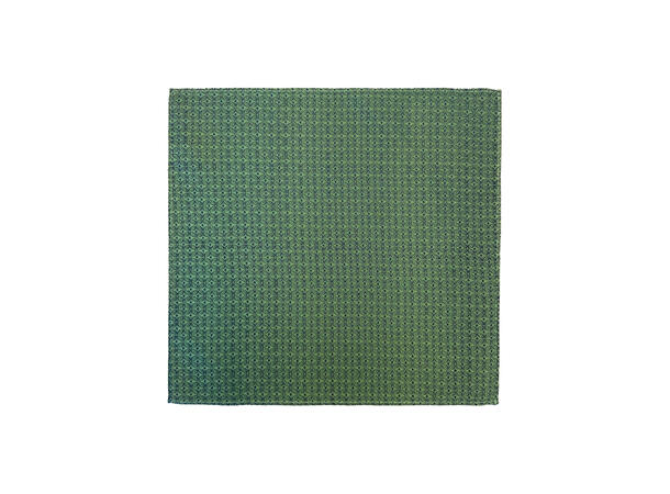 Santi silkeslips+lommetørkle mønstert sett hengende grønn 