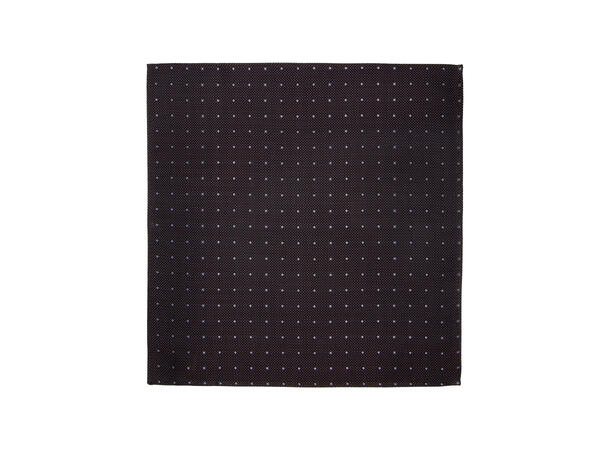 Santi silkeslips+lommetørkle mønstret sett hengende brun 