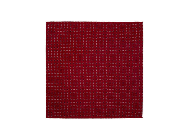 Santi silkeslips+lommetørkle mønstret sett hengende X-mas rød 