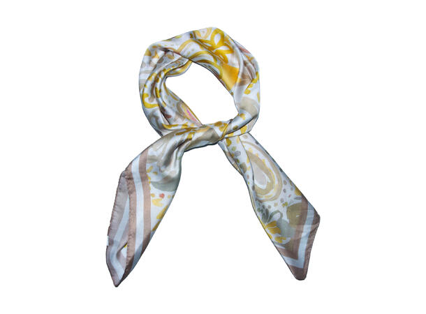 Skjerf blomstert 70x70 gul 