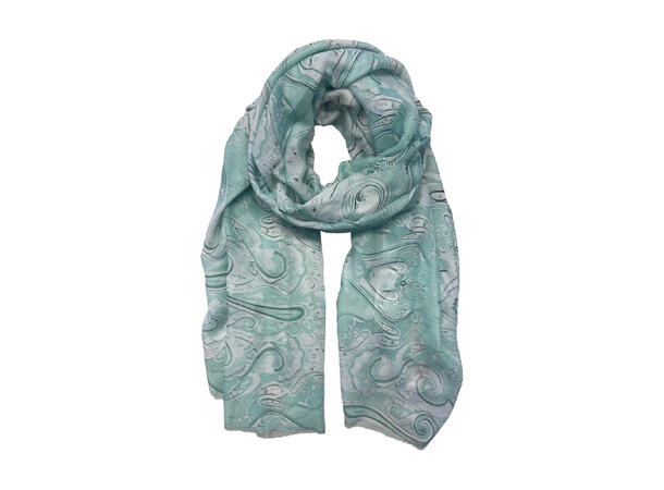 Skjerf m/paisley 90x180 lys grønn 