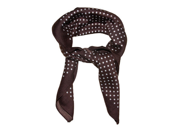 Skjerf m/prikker 65x65 brun 