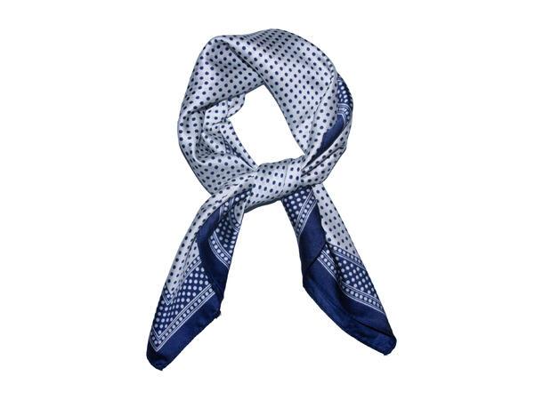 Skjerf m/prikker 68x68 blå 