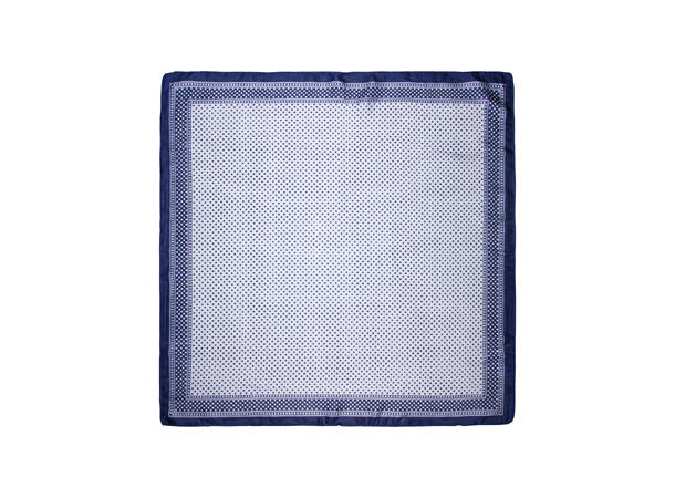 Skjerf m/prikker 68x68 blå 