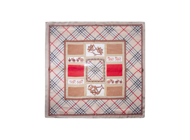 Skjerf m/ruter 70x70 beige* 