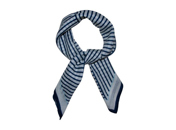 Skjerf m/striper Ull 70x70 navy 