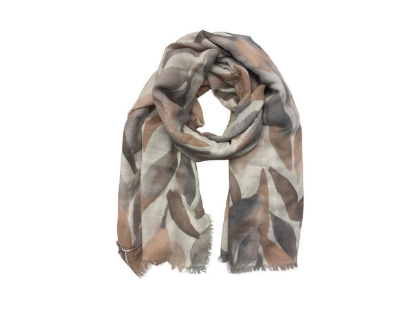 Skjerf med blomster 75x190 beige 