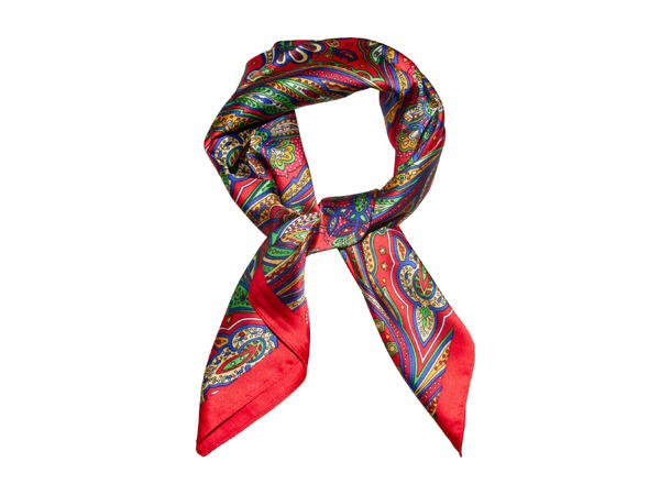 Skjerf multi paisley 70x70 oransje 