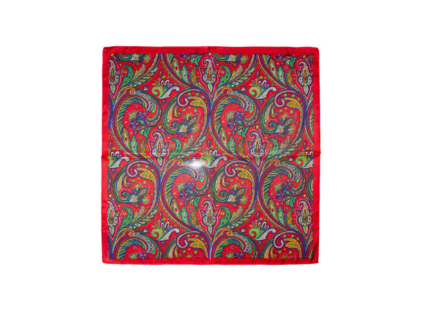 Skjerf multi paisley 70x70 oransje 