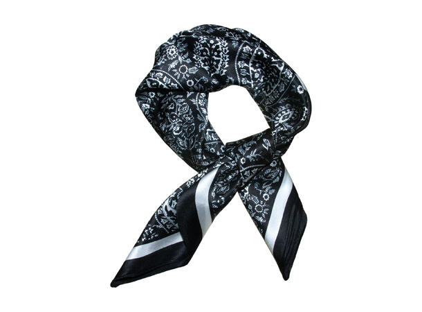 Skjerf paisley SILKE 70x70 sort 