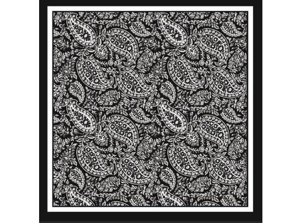 Skjerf paisley SILKE 70x70 sort 