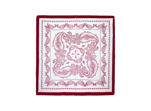 Skjerf paisley SILKE 70x70 vinrød* 