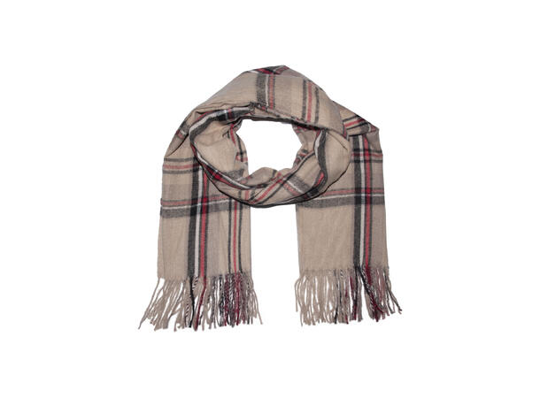Skjerf rutet "mulberry look"65x180 beige Høst 
