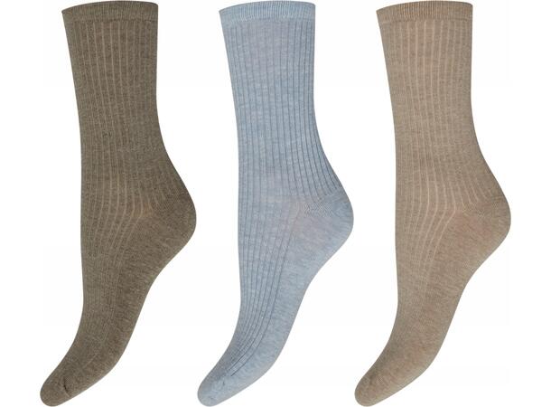 DECOY 3-pack ankle sock cotton Multicolor 37-41 Økotex - SS26 