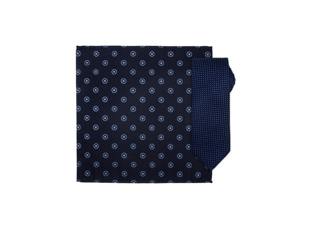 Da Vinci slips+lommetørkle mønstert* sett hengende blå 