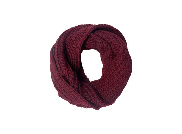 Dame Tube Grovstrikket 27x70cm vinrød Høst26 