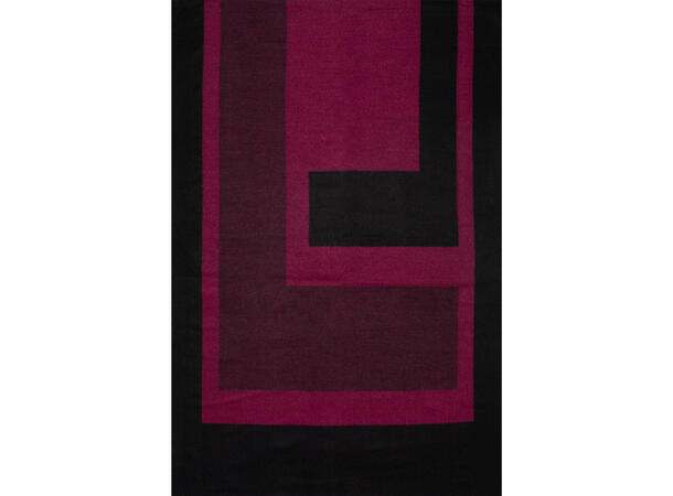 Dame skjerf m/kant mønster 70x180 vinrød 